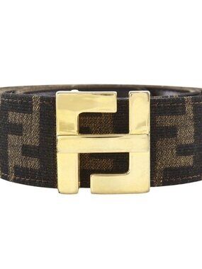 FENDI Zucca belt Brown Nylon canvas Women